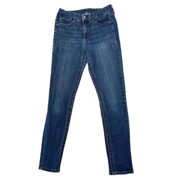 Seven7 Womens Skinny Stretch Jeans Size 10 medium Wash Blue Denim - Picture 1 of 13